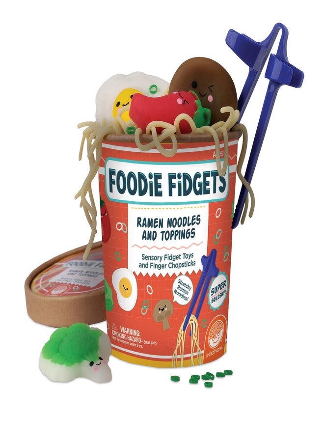 MindWare Foodie Fidgets Ramen Noodles and Toppings Set of Squishy Toys for Kids and Adults - Ages 5 and Up - Image 1